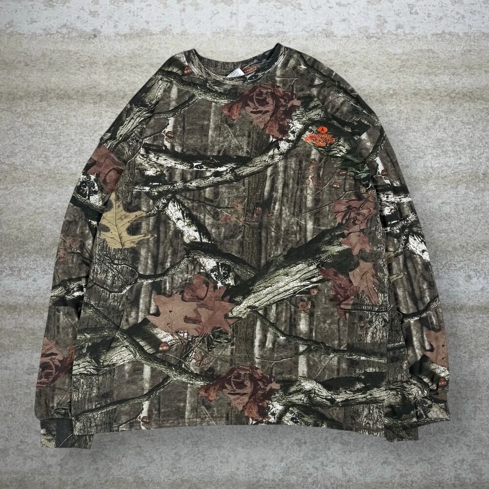 Vintage 90s Mossy Oak Shirt Mens 3XL Hunting Camo Cotton Long Sleeve Woodland